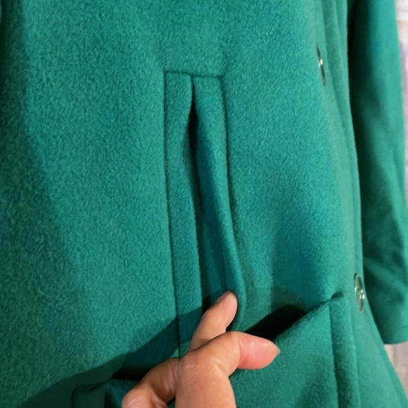 Talbots Green Wool Jacket PeaCoat - Picture 5 of 13